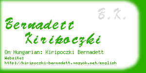 bernadett kiripoczki business card